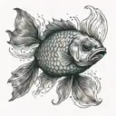 coi fish swimming tattoo design idea