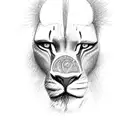 the drawing Rafiki made of simba on a tree when he was born mixed with some flowers tattoo design idea