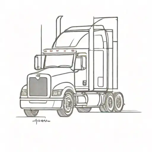 18 wheeler semi truck tattoo design idea