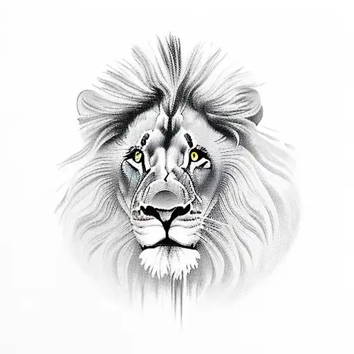 Lion protecting 3 females  Mother and 2 sisters tattoo design idea