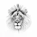 Lion protecting 3 females  Mother and 2 sisters tattoo design idea