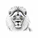 Lion protecting 3 females  Mother and 2 sisters tattoo design idea