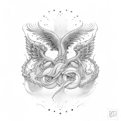 Eros and psyche mith tattoo design idea