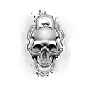 skull with mushrooms growing out tattoo design idea