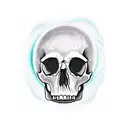 skull with mushrooms growing out tattoo design idea