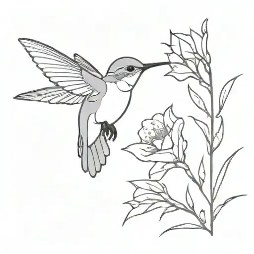 evee and a Ruby Throated Hummingbird tattoo design idea