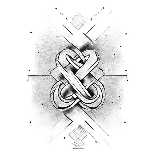 two hands intertwined with the initials L and N tattoo design idea