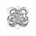 two hands intertwined with the initials L and N tattoo design idea