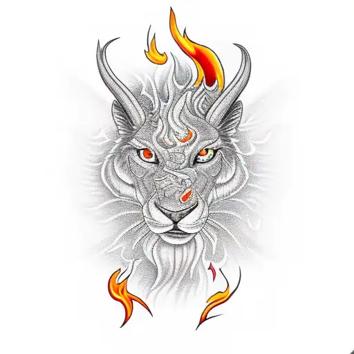 casino with fire and money tattoo design idea