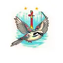 Sparrow tattoo design idea