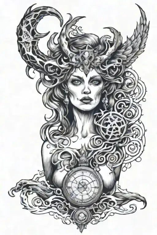 hecate+magic tattoo design idea