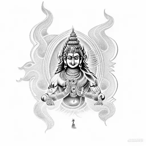 fusion of Vishnu and shiva tattoo design idea