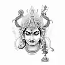 fusion of Vishnu and shiva tattoo design idea