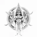 fusion of Vishnu and shiva tattoo design idea