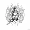 fusion of Vishnu and shiva tattoo design idea