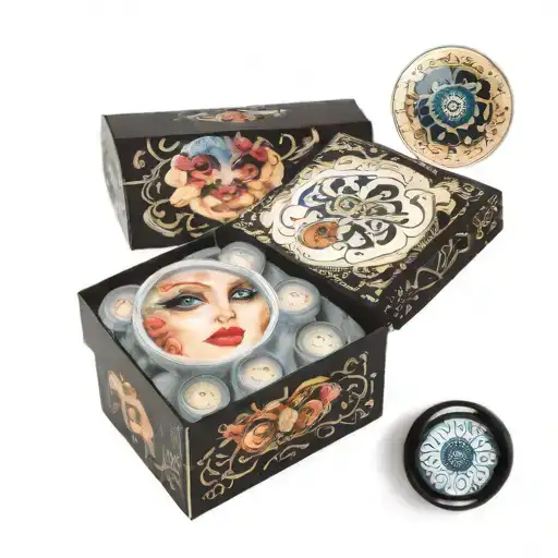 box of contact lenses  tattoo design idea