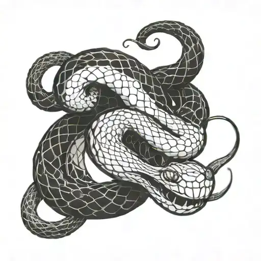 Smoke body snake head tattoo design idea