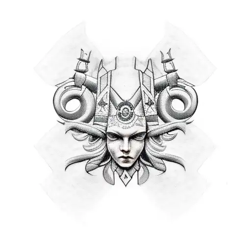 Latvian pagan God tattoo design idea