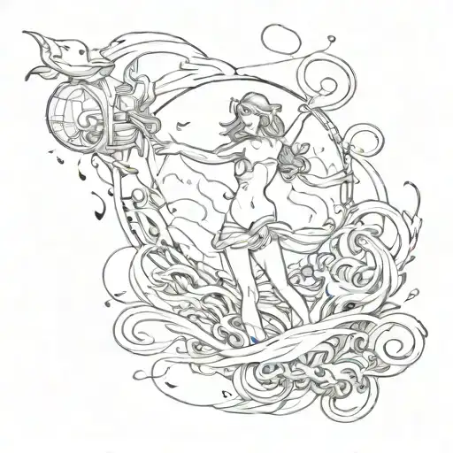tattoo based on lyrics "i'm so heavy, jump into my ocean, can't you see me sinking, love that fear of falling" tattoo design idea