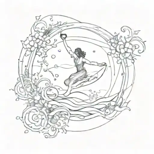 tattoo based on lyrics "i'm so heavy, jump into my ocean, can't you see me sinking, love that fear of falling" tattoo design idea