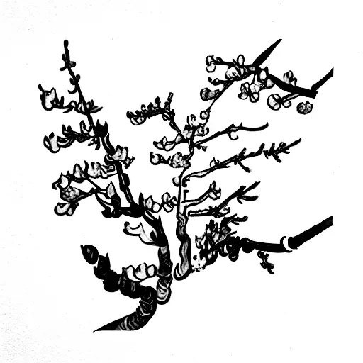 small part of van gogh almond blossom tattoo design idea