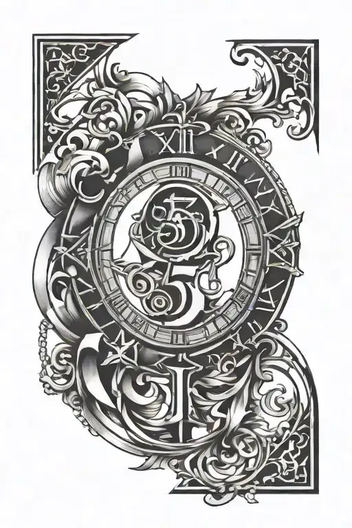 Roman numeral 5 tattoo design idea