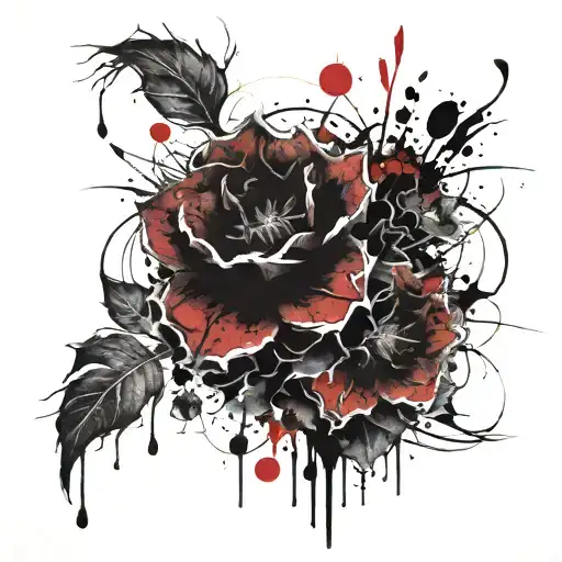Demon blood shadow flowers  tattoo design idea