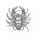 snowboarding lobster tattoo design idea