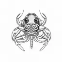 snowboarding lobster tattoo design idea