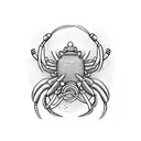 snowboarding lobster tattoo design idea