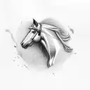 horse with Rowan tree tattoo design idea