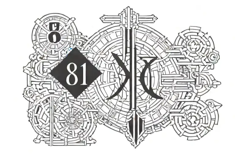 808 roman numerals tattoo design idea