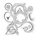 four  elements with triskelion  tattoo design idea