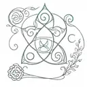 four  elements with triskelion  tattoo design idea