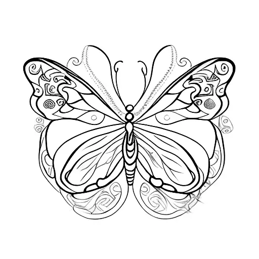 A delicate and intricate design of a butterfly emerging from a cocoon, symbolizing personal growth and transformation tattoo design idea