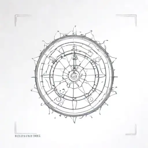 astronomical clock face tattoo design idea