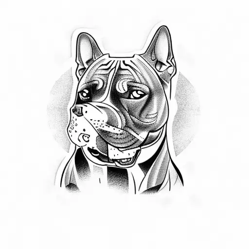 manga perro pitbull tattoo design idea