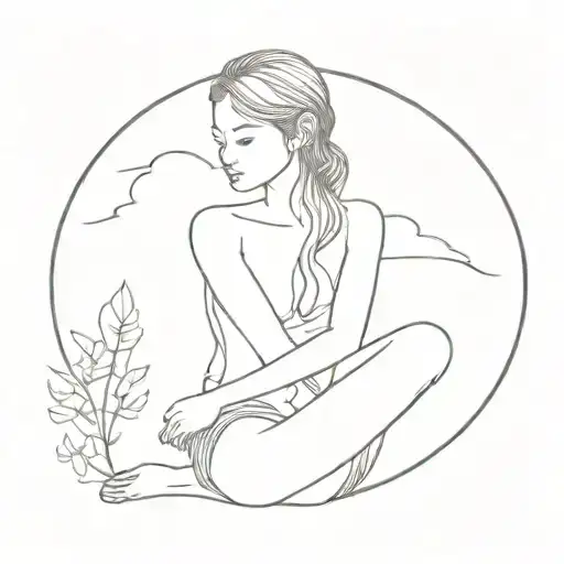 healing inner child sitting tattoo design idea