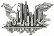 Chicago skyline tattoo design idea