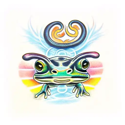 salamander, maori, ancient tattoo design idea