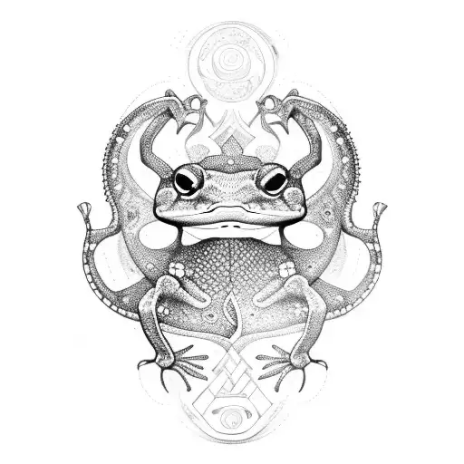 salamander, maori, ancient, holy tattoo design idea