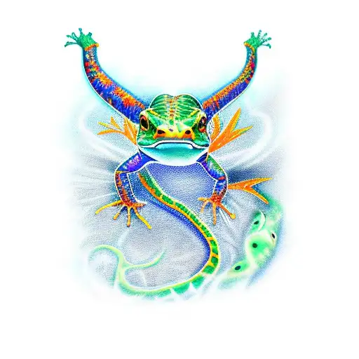 salamander, maori tattoo design idea