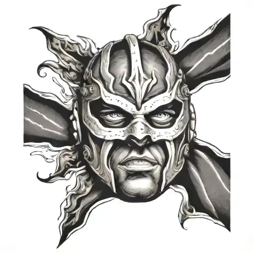 wrestler mask tattoo design idea