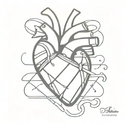 Duct tape heart tattoo design idea