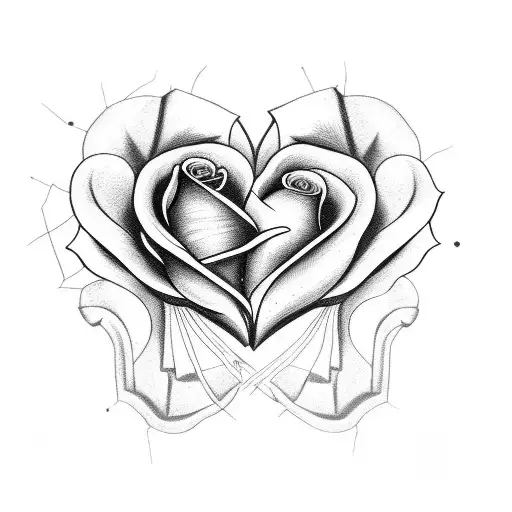 heart with rose with name sarif tattoo design idea