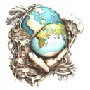 my world and Atlas holds the world tattoo design idea
