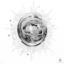 black bodybuilder with planet earth on his shoulders  tattoo design idea