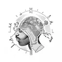 black bodybuilder with planet earth on his shoulders  tattoo design idea