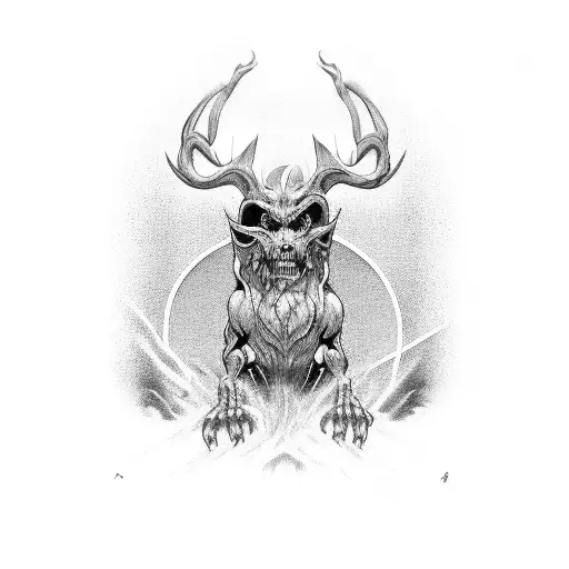 Poseidón con el tridente  tattoo design idea