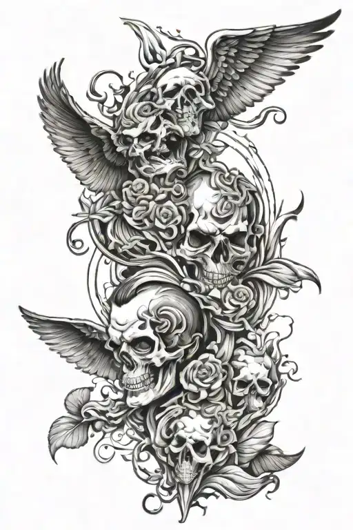 good and evil tattoo design idea